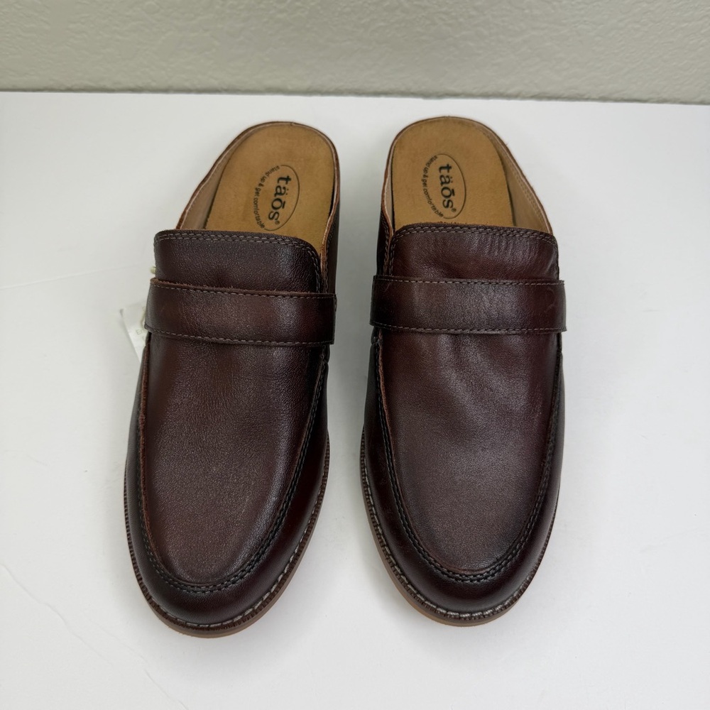 Taos Women’s Whiskey Royal Leather Slip-on Mule Loafer Comfort Shoes Size 9